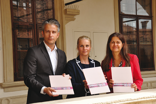 Präsentierten den aktuellen Antidiskriminierungsbericht:  Hohensinner, Grabovac, Kampus.