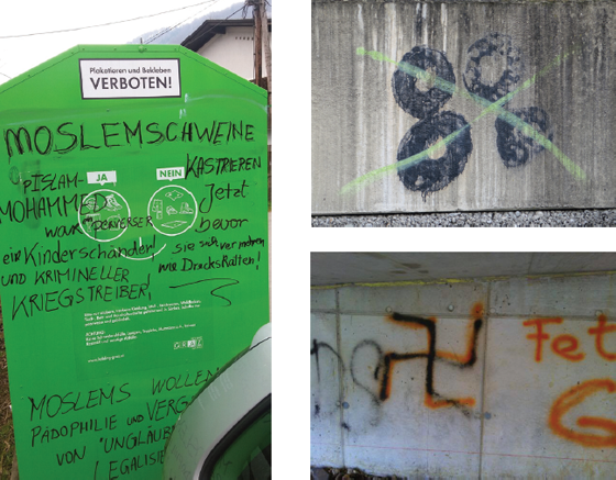In den ersten beiden Monaten 2016 wurden 37 rassistische bzw. nazistische Graffiti gemeldet.