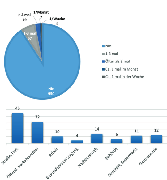 Körperliche Hate Crimes laut Studie*